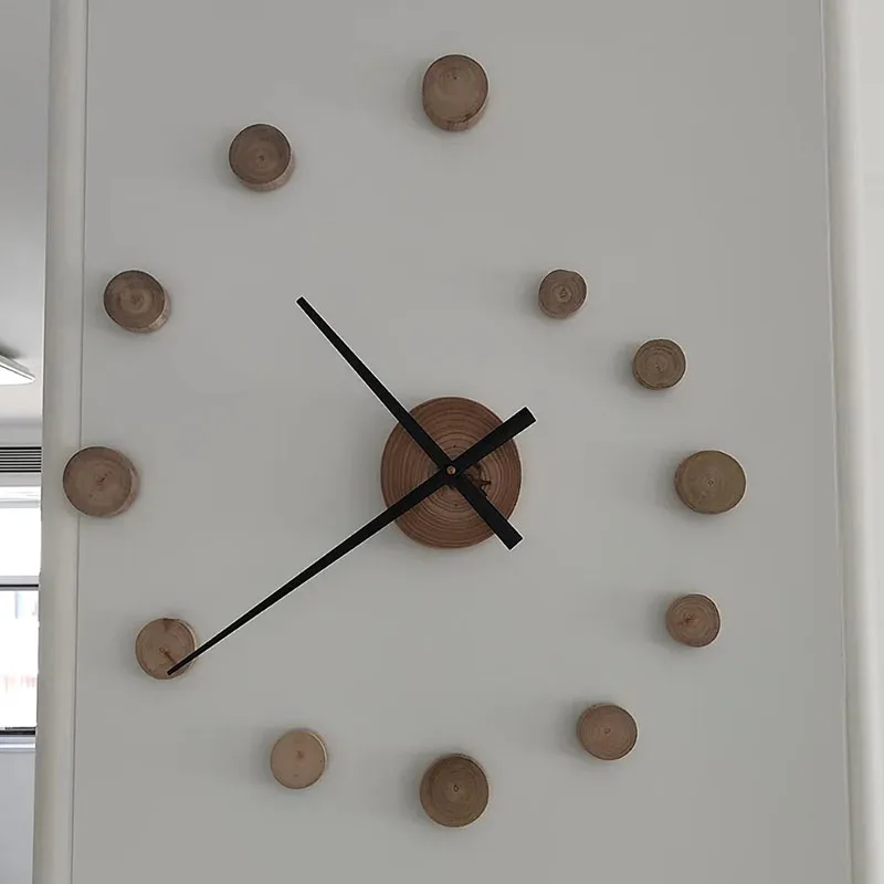 Wooden Wall Clocks DIY Creative Decoration Wall Clock Living Room Silent Hanging Clocks Bedroom Retro Unique Hanging Watch