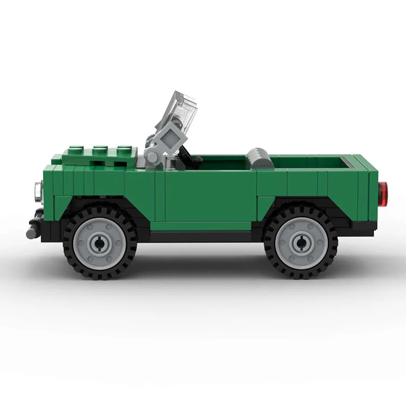 MOC Kreatives Mini Grünes Stadt-Kabriolet Geländefahrzeug Baustein-Set DIY Lehrreiches Montage-Spielzeug für Kinder Geschenk Dekoration – Detail 8