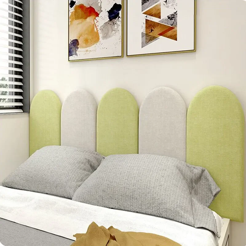 Self-adhesive for Bed Head Bedhead Board Thickened Bedroom Background Wall Cotton Linen Anti-collision Headboards Wall Stickers