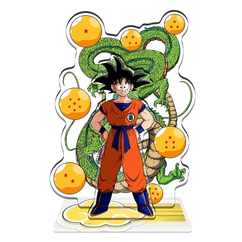 16cm Dragon Ball supporto in acrilico doppio inserimento ornamenti da scrivania Son Goku Figure Super Saiyan Statue Bejta Doll Vegetto Toy Boys