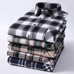 plus size Casual pure cotton shirts for men soft vintage plain shirt social slim fit formal shirt trends fashion clothes blouses