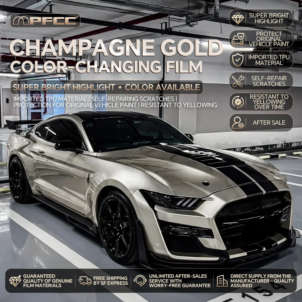 For Ford Mustang Shelby GT500 Golden Ticket 2020-2023 Glossy Matte Black Precut front PPF Kit Paint Protection Film