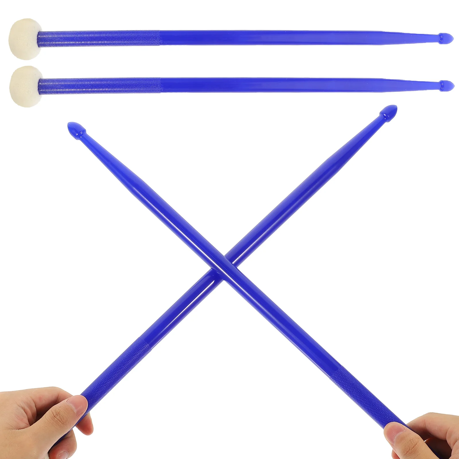 

1Pair Professional Double-End Drum Sticks Nylon Felt Comfortable Grip Versatile Use Long-Term Practical Nylon Drum Stick