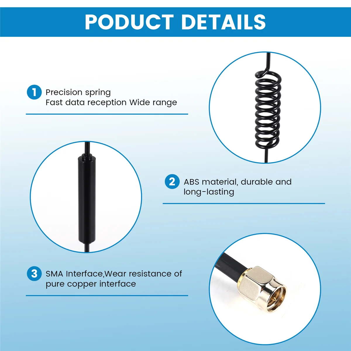 

ABKM 5DBi-1090MHz-Antenna-ADS-B-Modem-Router-SMA-Male-MCX-Male-For-FlightAware