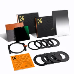 K&F Concept ND1000 + Soft GND8+ Metal Filter Holder + 8* Filter Adapter Rings Square Filter Kit with 28 Multi-Layer Coatings