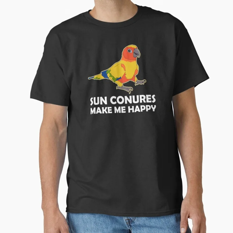 

Funny Parrotlet Owner Happy Sun Conures Pet bird Gift T shirt for man Large size Tops S-6XL Funny parrot Graphic Printed clothes