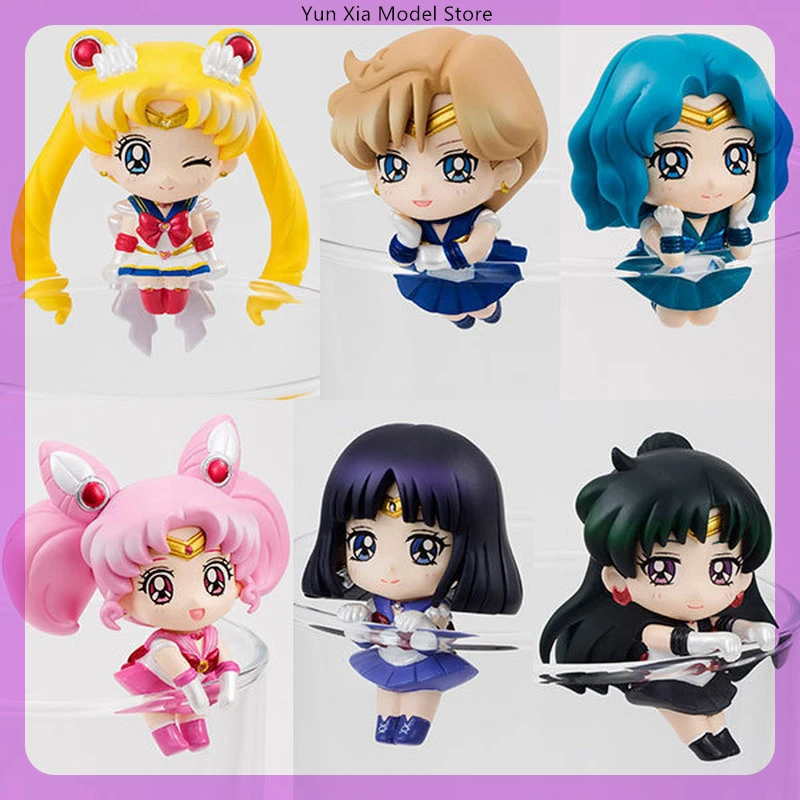 

6pcs 5cm Sailor Moon Tea Friend Series Cute Editionanime Figure Model Statue Collection Desktop Decoration Ornament Toys Gifts