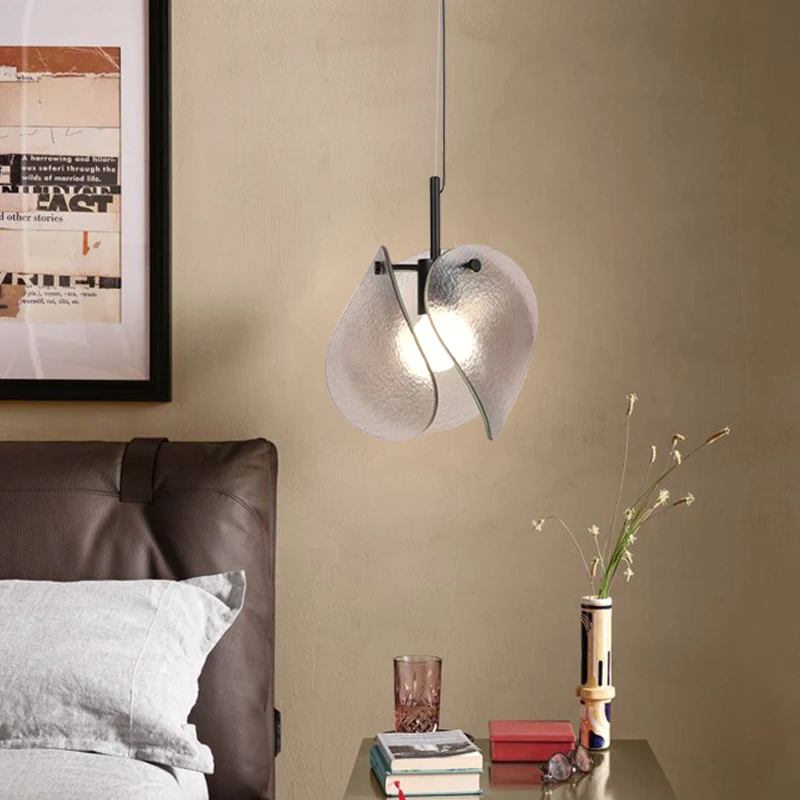 Retro Creative Glass LED Pendant Lamp Chandelier Hanging Light for Hallway Bedroom Living Room Wall Home Decor Lighting Fixture