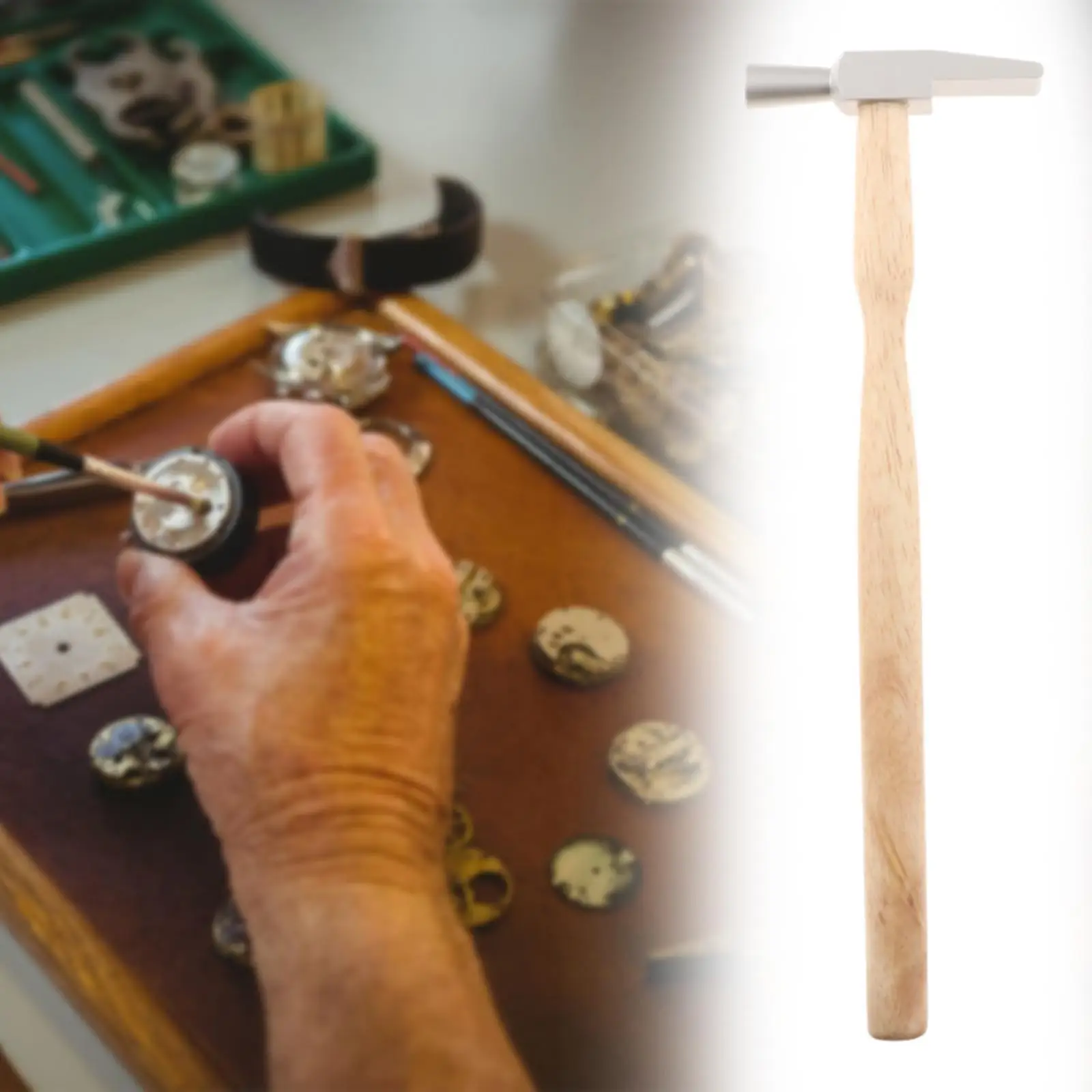 أداة إصلاح الساعة، أداة صيانة خفيفة الوزن، مصلح الساعات، مطرقة صغيرة مدمجة لإكسسوارات الساعة DIY