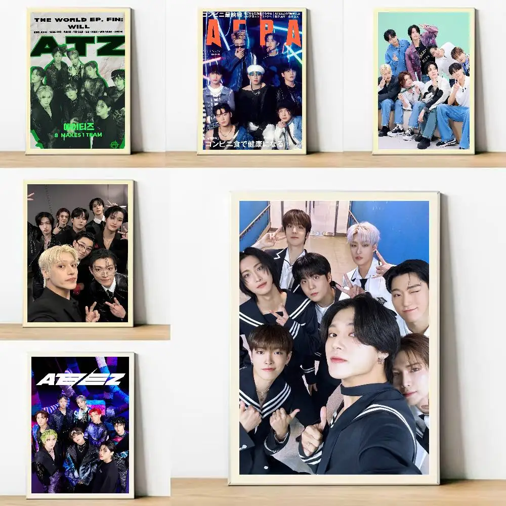KPOP A-A-ATEEZ-ES Gift Frameless Poster Personalized Gift For Lovers Customizable Home Decor