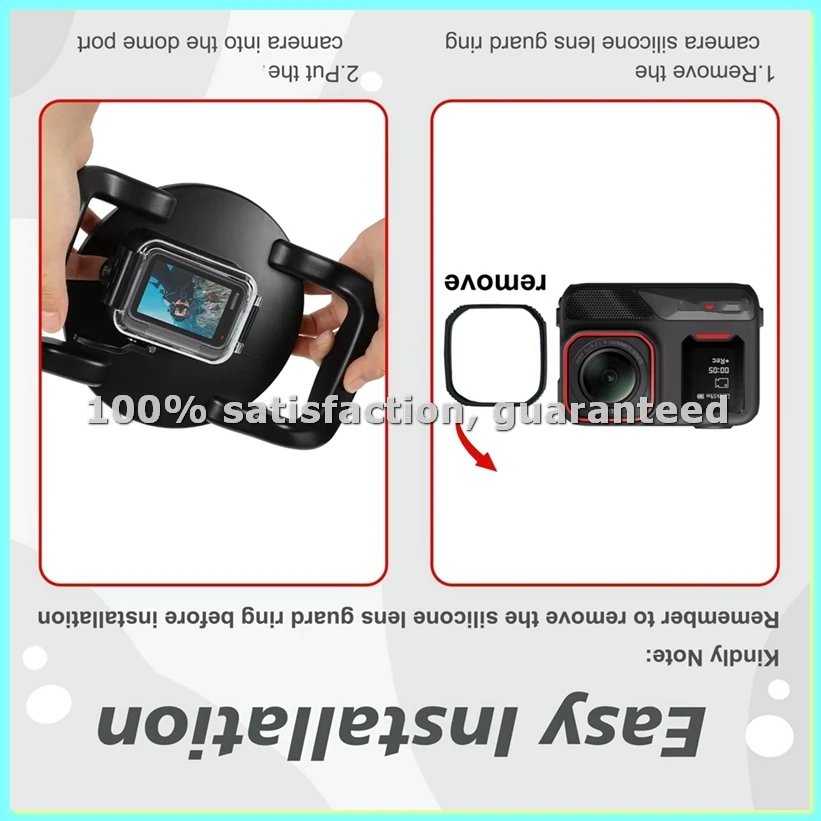 

New Underwater Dome Port for Pro 2 Camera,Anti- Scratch, Hatch Closure System,Waterproof Up to 30M-BCBW