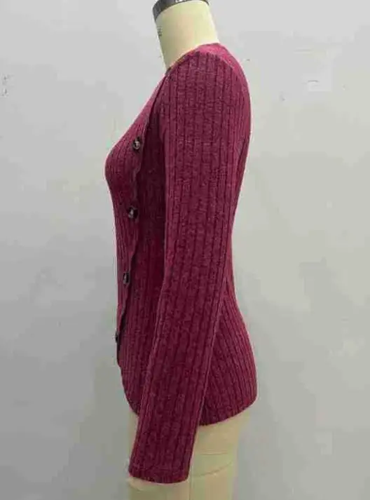 سترة نسائية للخريف والشتاء نمط جديد بأكمام طويلة توليب هملين قاعدة قميص تي شيرت مع حفرة شريط نحى سترة #4