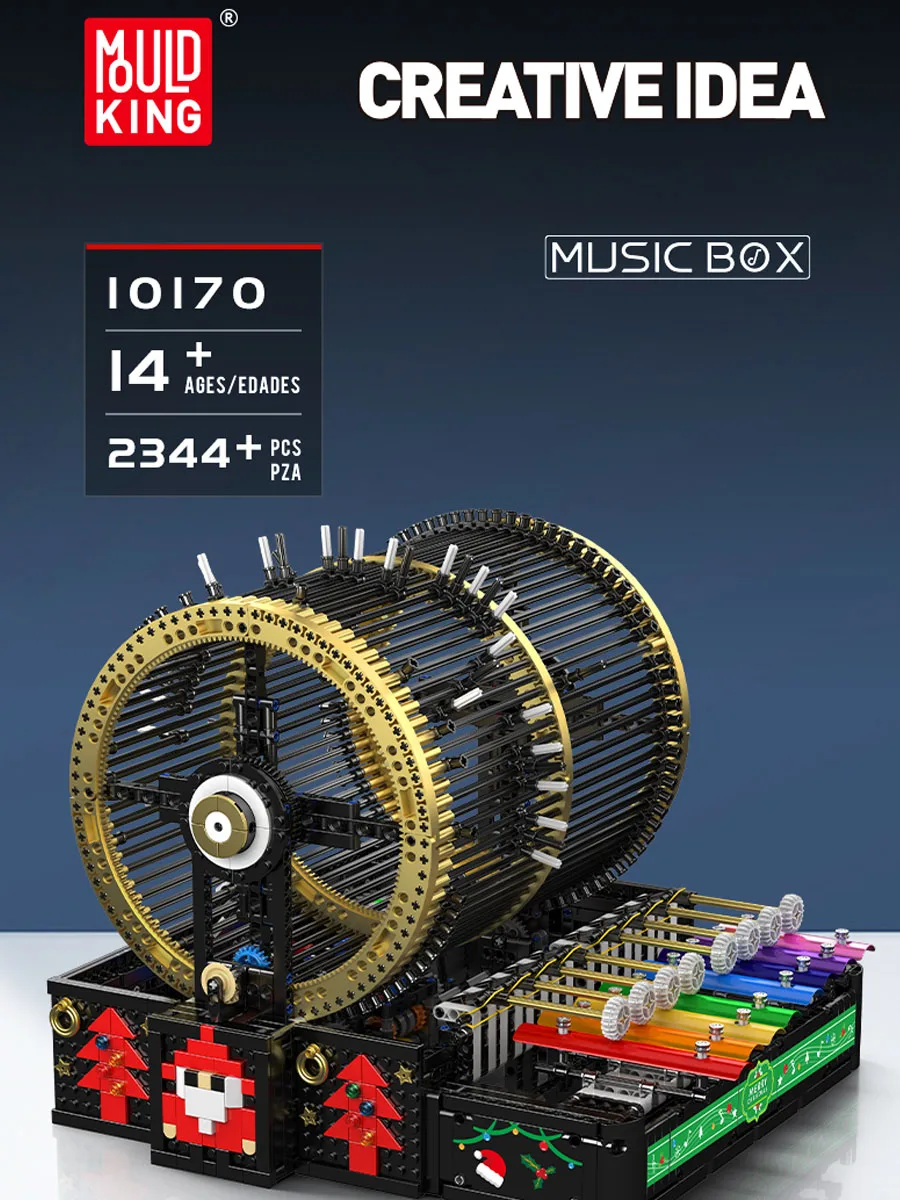 

Mould King 10170 Technical Music Box Building Block Assembly Brick Set for Adults Educational Creative Toys Kids Christmas Gifts