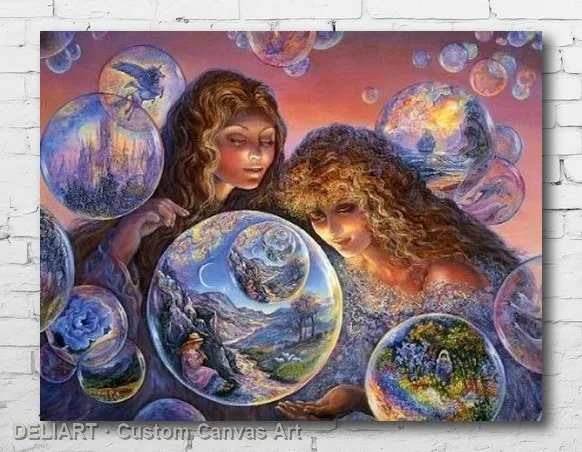 

BUBBLE WORLD - JOSEPHINE WALL ART Canvas Poster FANTASY Custom Size Available Room Decoration Home Decor