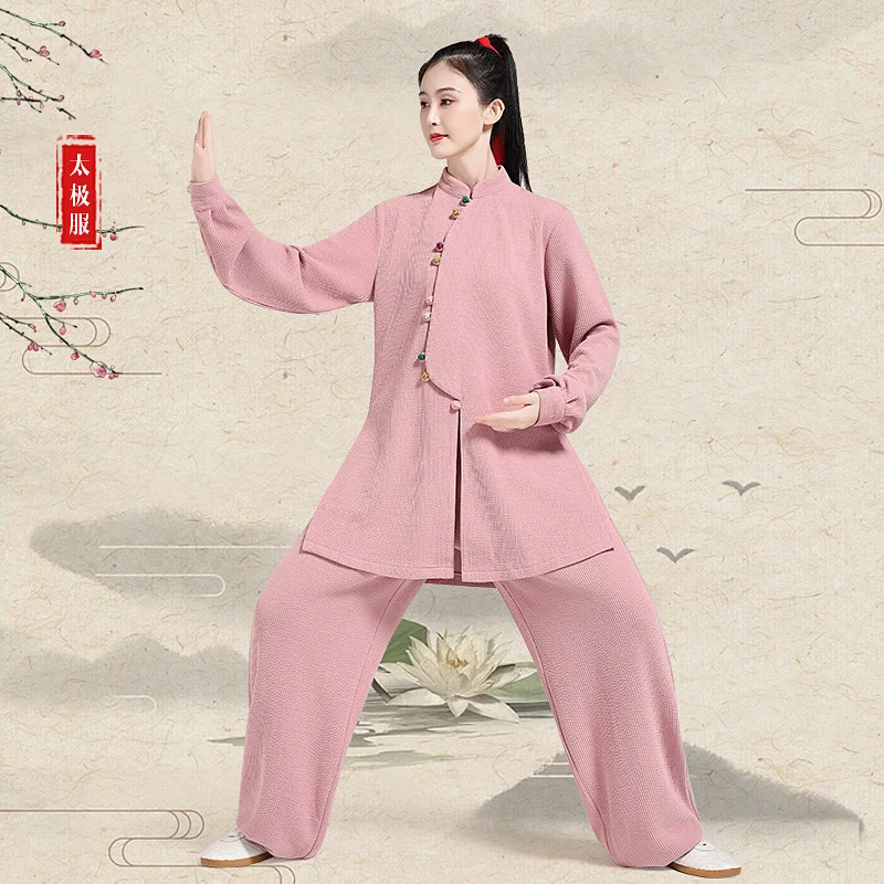 New Winter Women's Tai Chi Suit, Extra Warm Heavyweight Baduanjin Uniform, Chinese Style Martial Arts Practice Wear