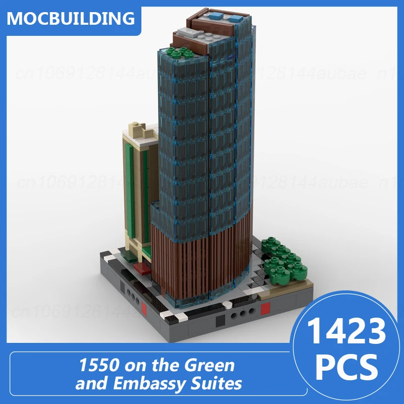 1550 on the Green and Embassy Suites 1/2 Micropolis Scale Architecture Moc Building Blocks Assemble Bricks Toys Gifts 1423PCS