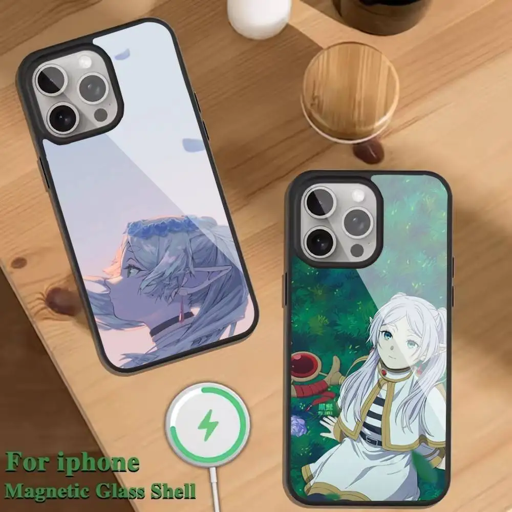 

Anime Sousou No F-Frieren Phone Case For Magnetic Wireless Charge Cover For iphone 16 15 14 13 12 11 Pro Max Plus Coque