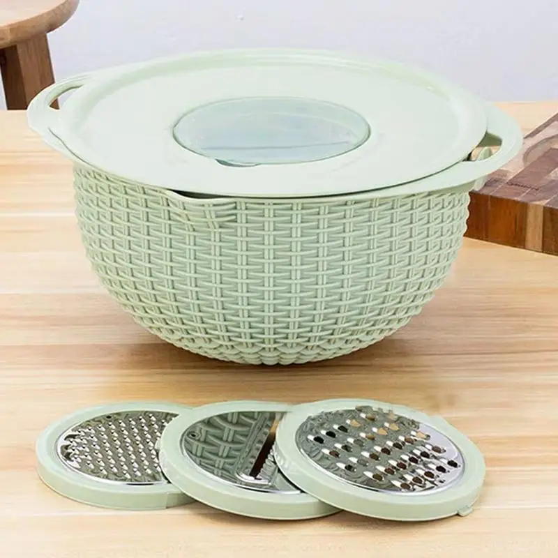 

Fruit And Vegetable Drainage Basket Kitchen Strainer Mixing Bowl Colander Set Rotatable Stainless Steel Fruit Strainer Bowl