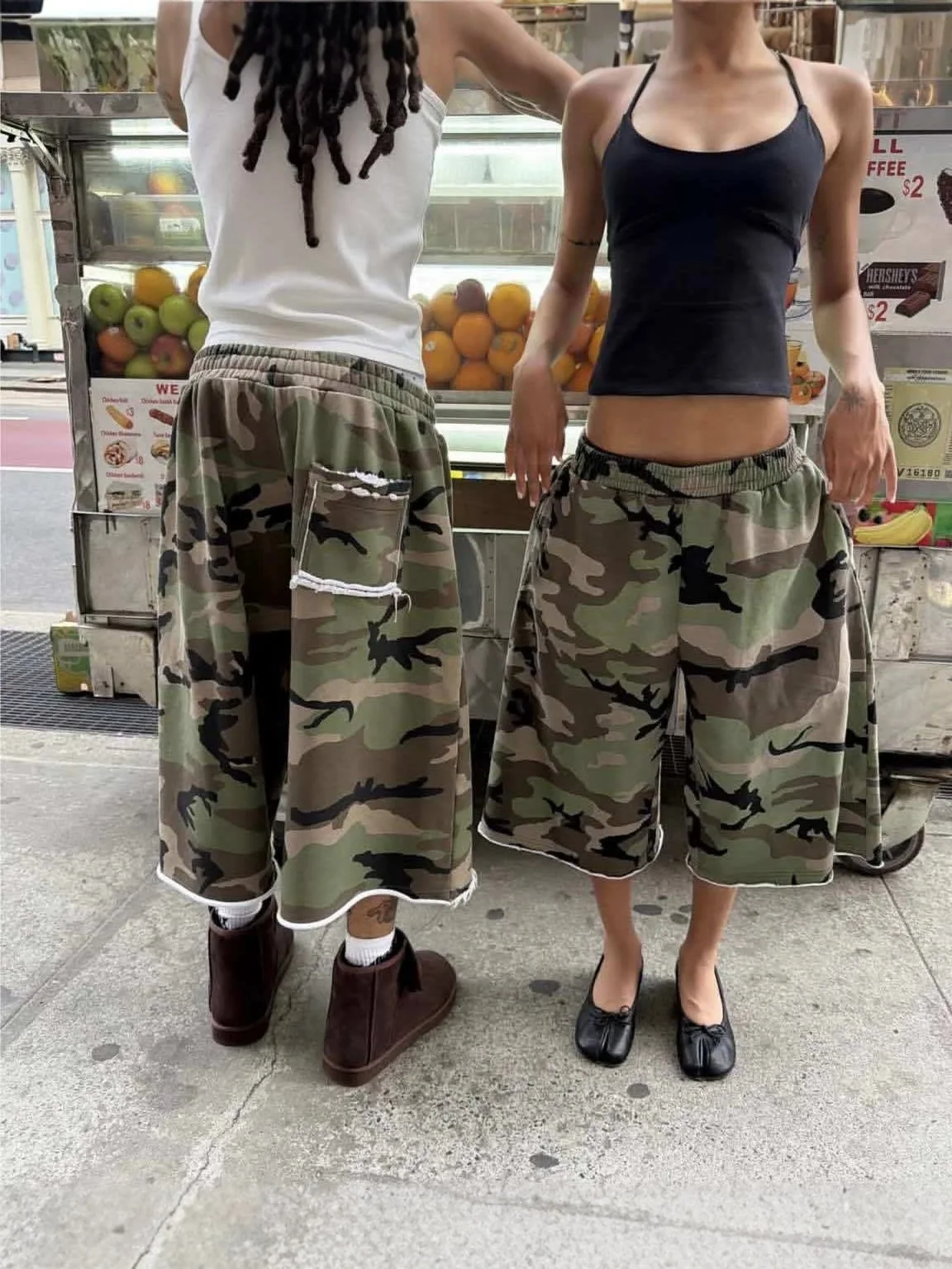 Summer American street camouflage wide leg casual pants