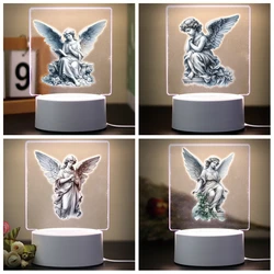 Angel statue Led Night Light For Home Room Decoration Nightlight Usb Ambient Desk Lamp With Touch Button Led Table Lamp