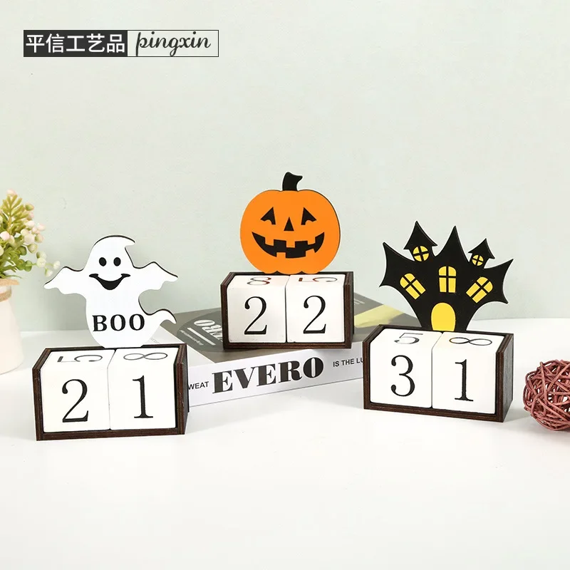 

New Halloween Party Ornaments Calendar Countdown Tabletop Ornaments Ghost Pumpkin Halloween Decorations Supplies