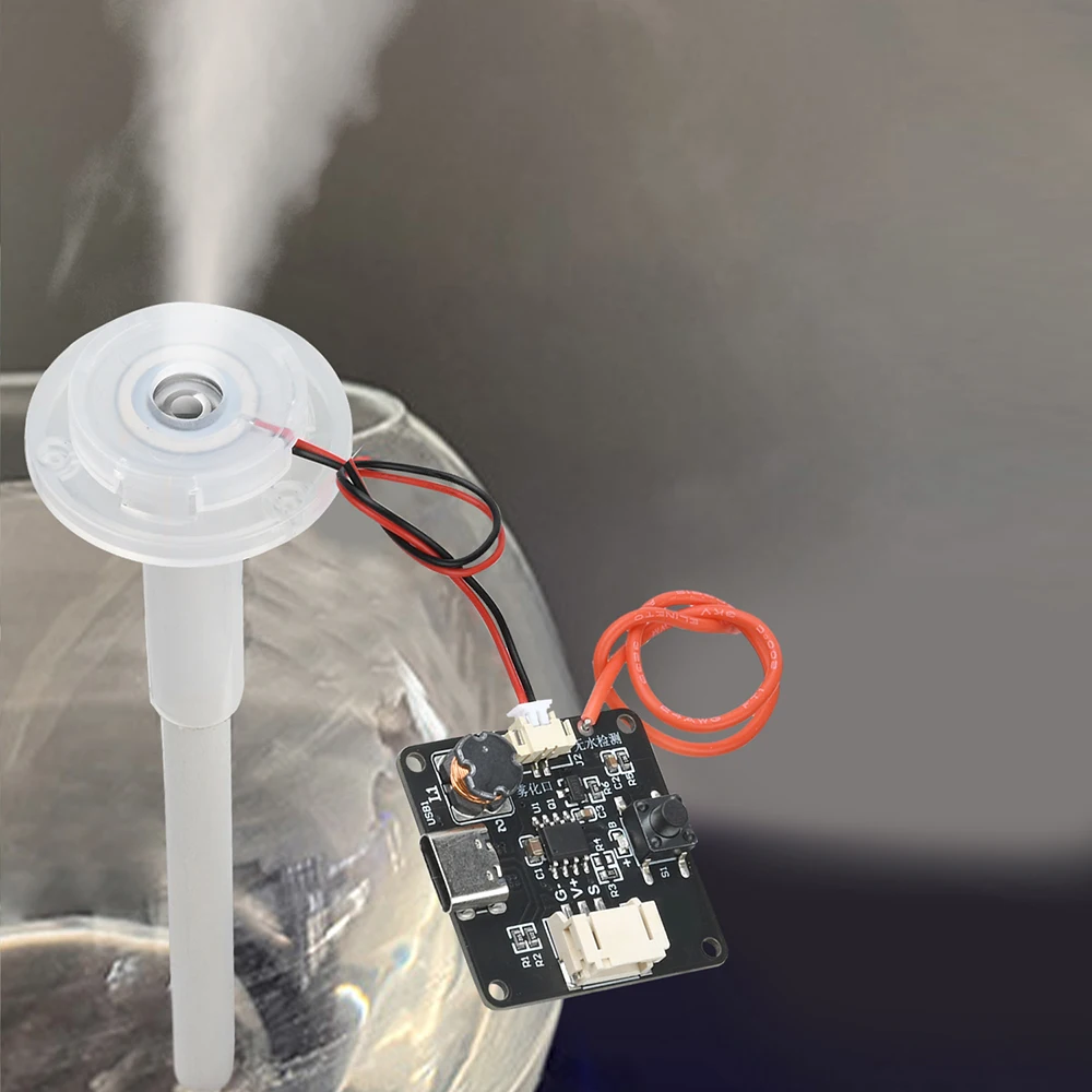 Pelembap Mini USB 5V Tipe C Kit DIY Pembuat Kabut Papan Sirkuit Driver Atomisasi Fogger Mendukung Pemrograman Chip Tunggal