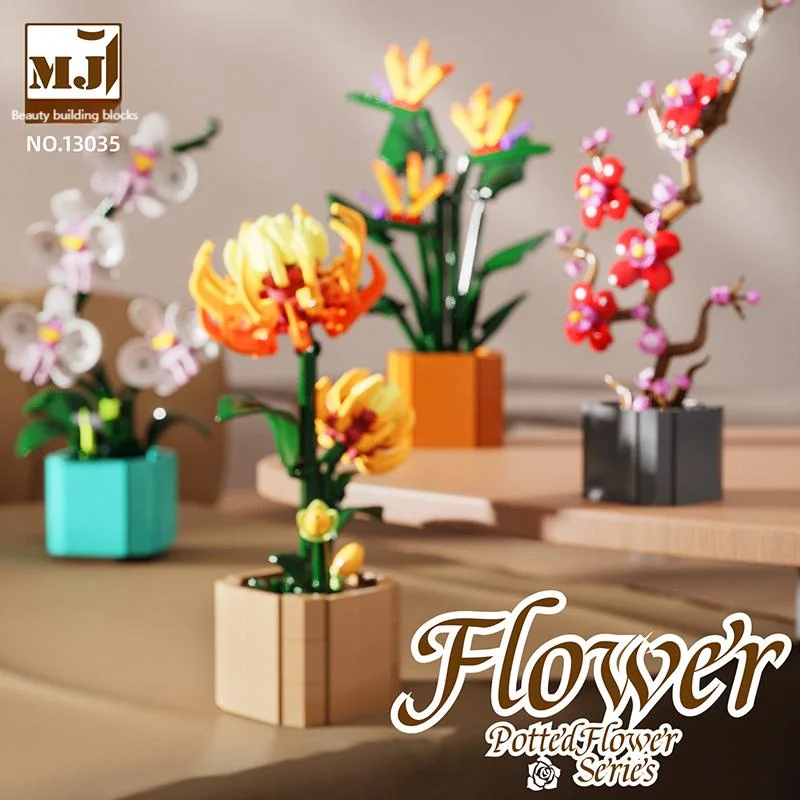 

Flower Building Block Set Sunflower Creativity Education Desktop Decoration Potted Flower Series Gift For Girl Children Adult