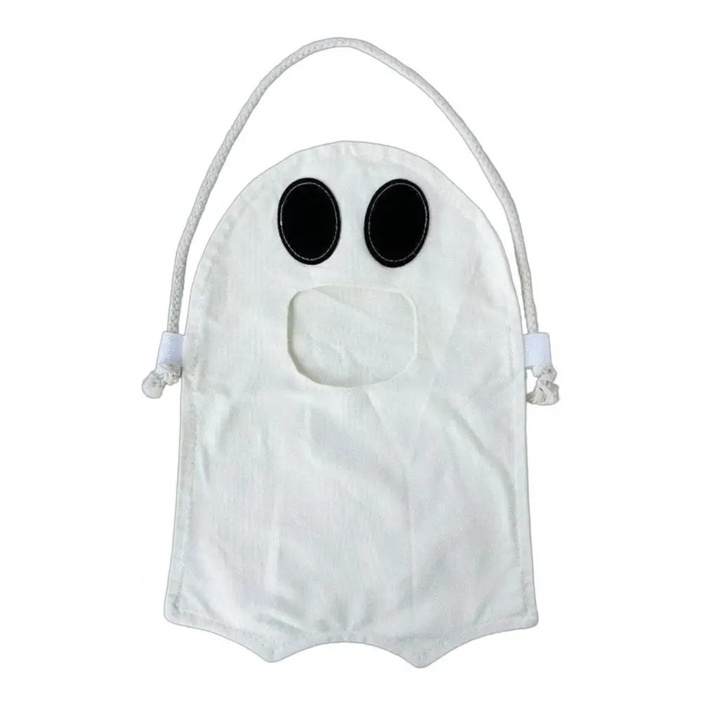 Ghost Treat Tote Halloween Ghost Candy Bag for Kids Cute Fabric Treat Tote with Handle Spooky Snack for Halloween for Kids