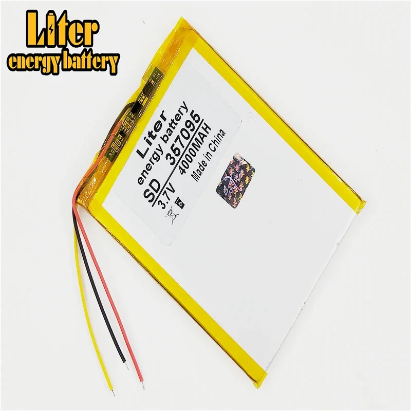 3 line  357095 3.7V 4000MAH 357096 (polymer lithium ion battery) Li-ion battery for tablet pc 7 inch MP3