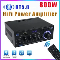 AK45 800W Home Digital Amplifiers Audio Bass Audio Power Bluetooth Amplifier Hifi FM Music Subwoofer Speakers USB SD Mic Input