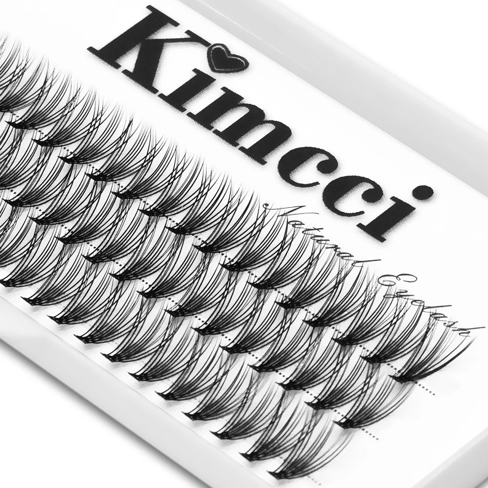 Kimcci 60knots/Case Natural False Eyelash Extension Makeup 20P Mink Individual Faux Eye Lashes Professional Fake Grafting Cilias