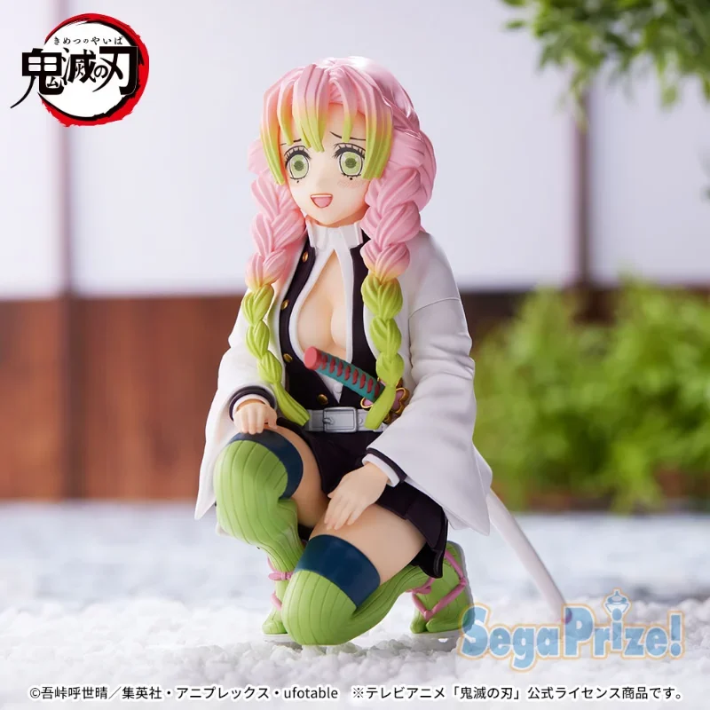 SEGA Original Demon Slayer Anime Figure PM Kanroji Mitsuri Squatting Action Figure Toys for Kids Gift Collectible Model Dolls
