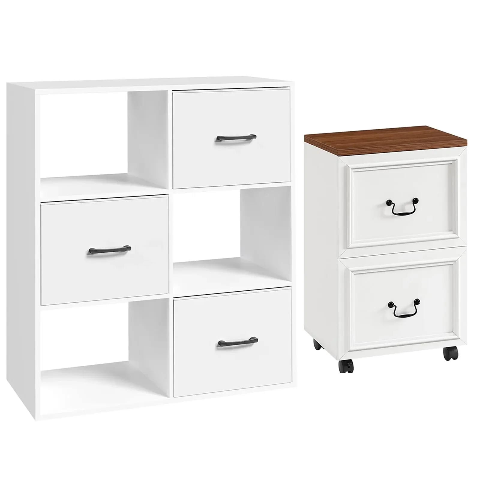 

White Office Filing Cabinet With Drawers And Mobile File Cabinet Bundle
