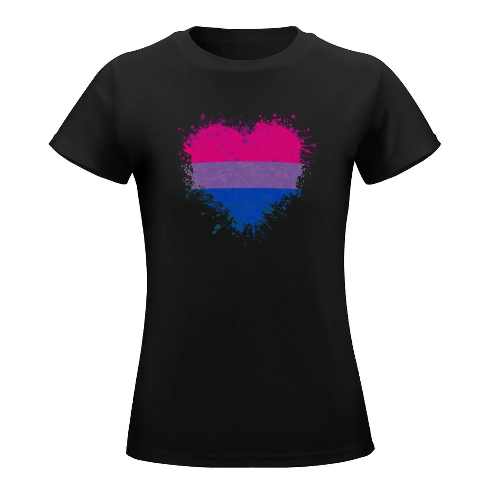 Bisexual Heart Pride T-Shirt summer clothes kawaii clothes vintage clothes korean Women's