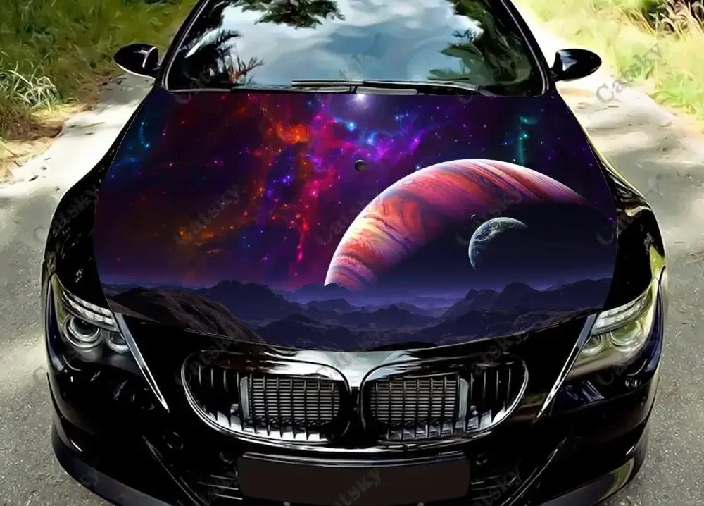 

Universe Starry Sky Galaxy Car Hood Decal Self-Adhesive Paint Suitable for SUV Wrap Truck Graphic Car Engine Vinyl Sticker