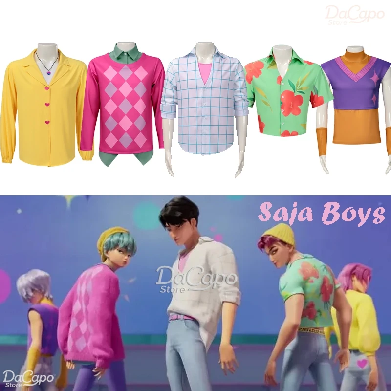 

K-Pop Jinu Saja для мальчиков, одинаковый наряд, рубашки для косплея «Охотники на демонов», Эбби Mystery Romance, детский топ, модные мужские аксессуары на Хэллоуин