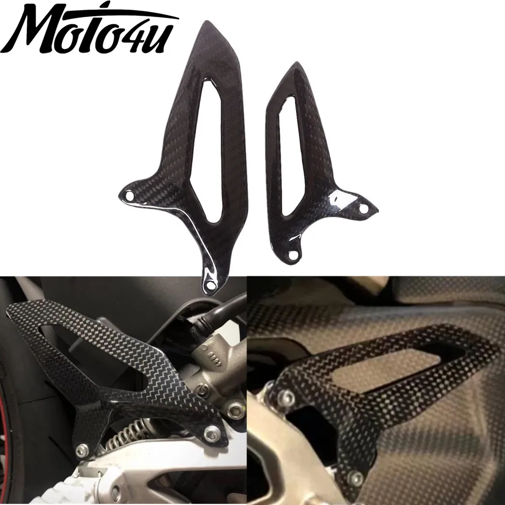 

Carbon Fiber Motorcycle Heel Guard Foot Peg Plates For Ducati 899 959 1199 1299 Panigale V2