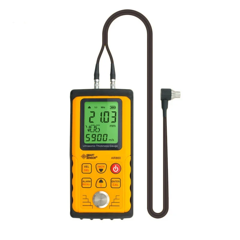 Smart Sensor AR860 Ultrasonic Thickness Gauge Digital Sheet Metal 300mm (steel) Sound Velocity Meter