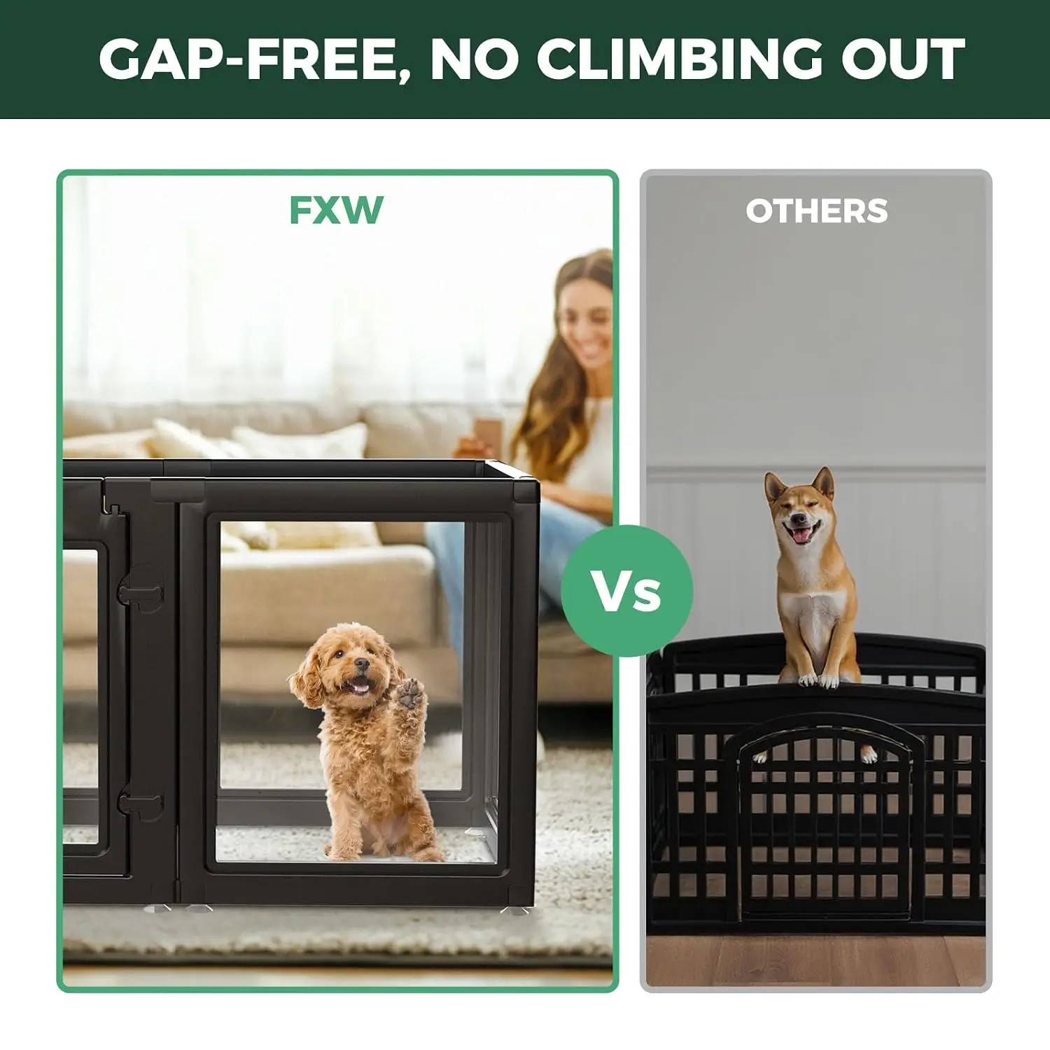 AuraSpace Clear Acrylic Indoor Dog Playpen, 24