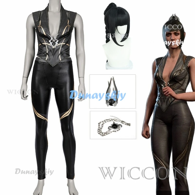 

Baldurs3 Cos Gate Shadowheart Cosplay Costume Fantasia Disguise Adult Women Leather Pants Outfit Female Halloween Carnival Suit