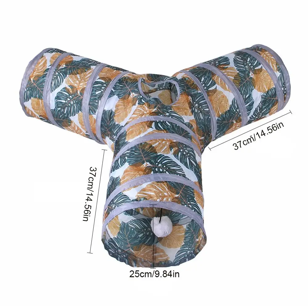 

Three/Four-way Printing Cat Channel Polyester Foldable Rabbit Play Tubes Cat Tunnel Tube Pet Crinkle Tunnels for Indoor