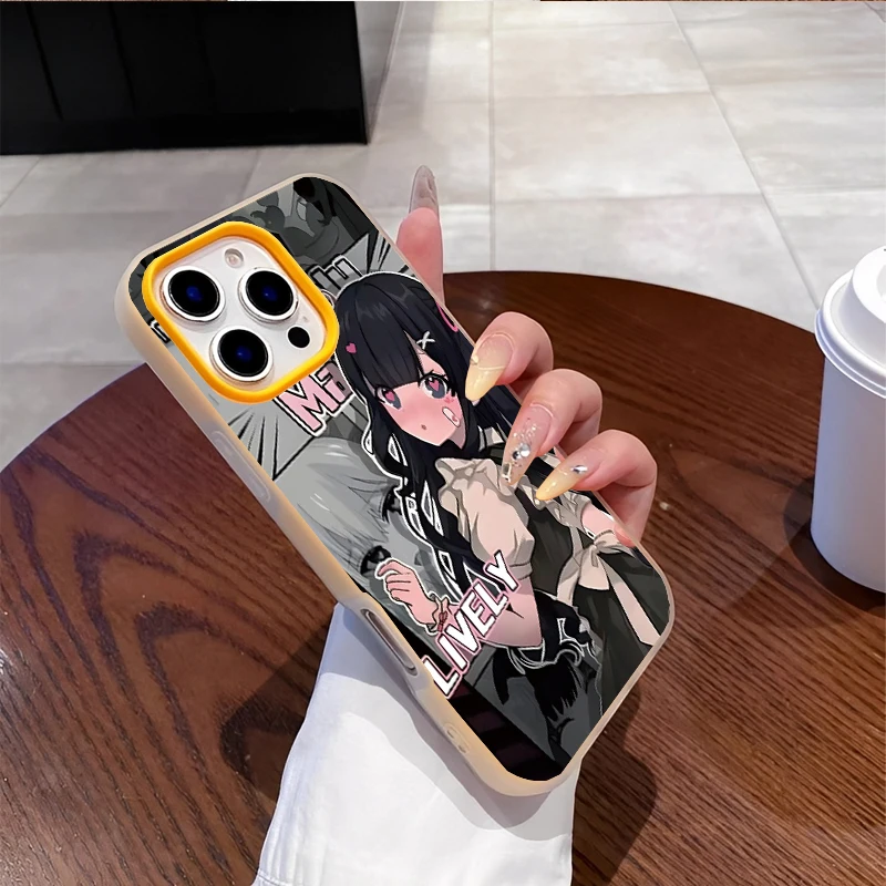 

Чехол для телефона с магнитной оболочкой японского аниме для iPhone 16, 15, 14, 13, 12, 11 Pro XS Max 7, 8 Plus Advanced Y2K, минималистичный чехол для телефона