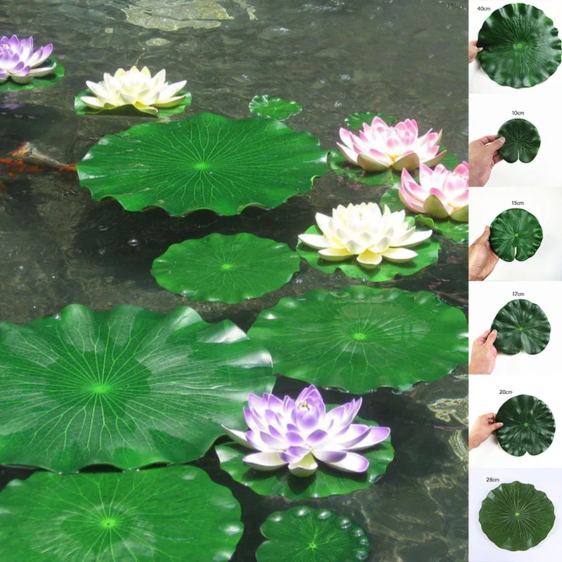 Artificial Lotus Leaf Water Ponds Flower Decorative Floating Foam Lotu Leaf Fish Tank Fake Plant Home Decor For Aquarium Pool