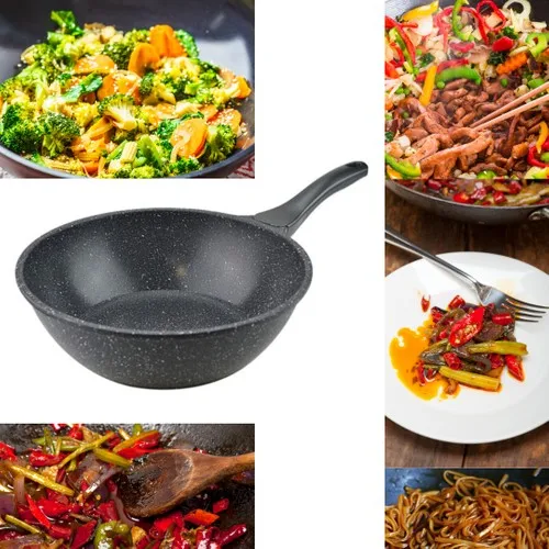 Thermoad Granite Coating Wok Deep Frying Pan