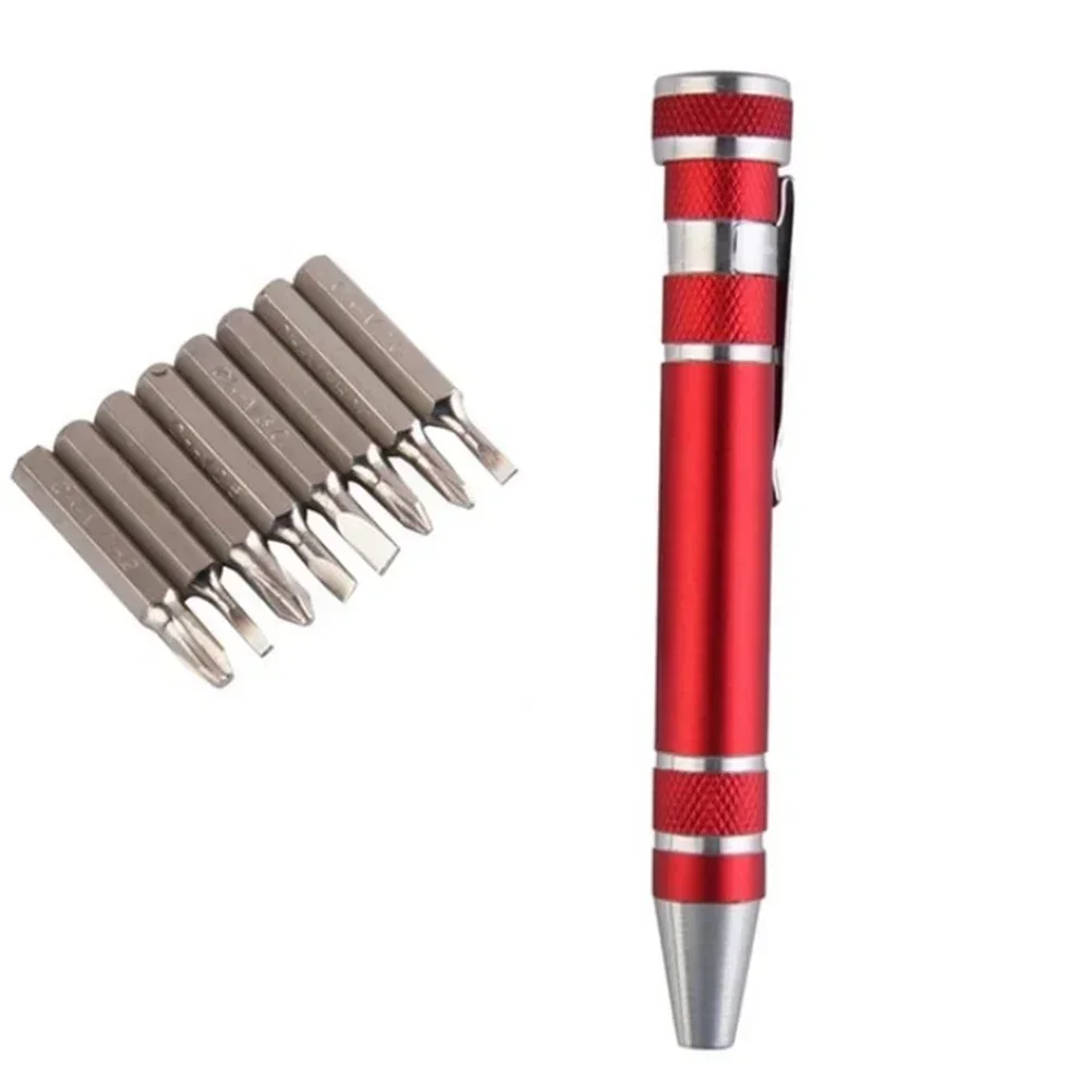 Brand New Hot Sale Practical Screwdriver Pen Tool Multi-Function Repair Tool With 8pcs Screwdriver Bits 45#Steel