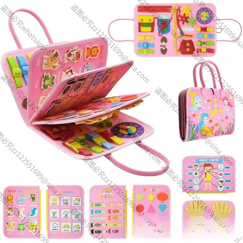 Suitable for Children's Early Education Educational Busy Board Baby Toy Bag Provides CPC CE Dressing Felt Learning Board