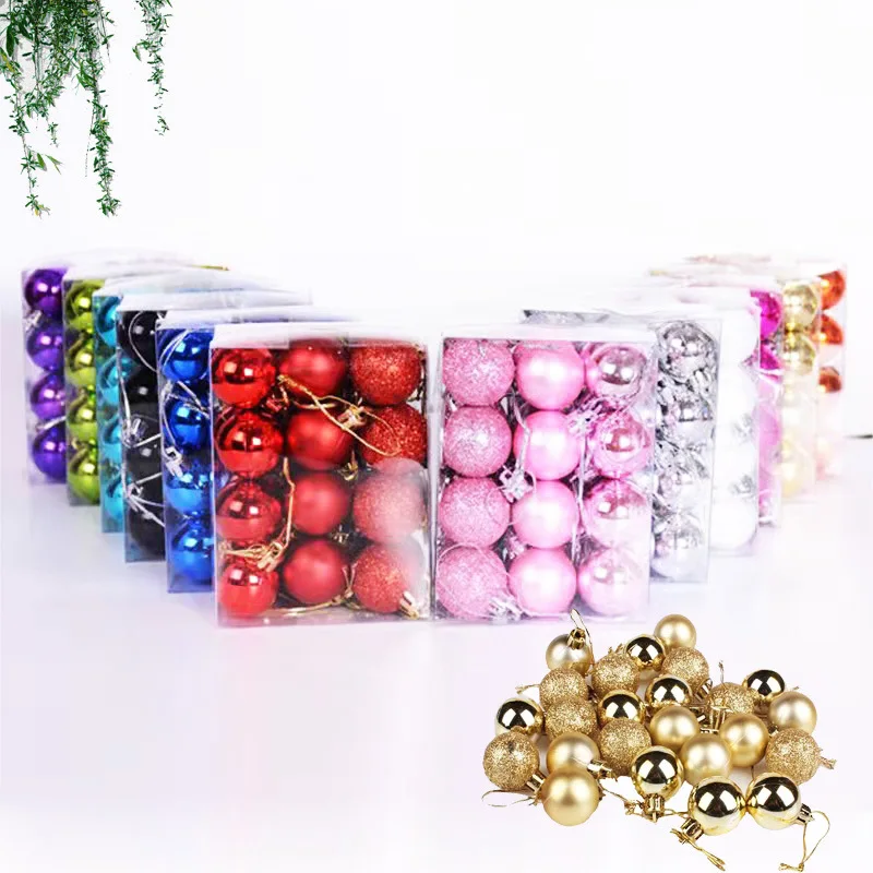 

24PCS 3cm Christmas Ornaments Plastic Glossy Matte, Chrome Ball Decor for Xmas Tree Holiday