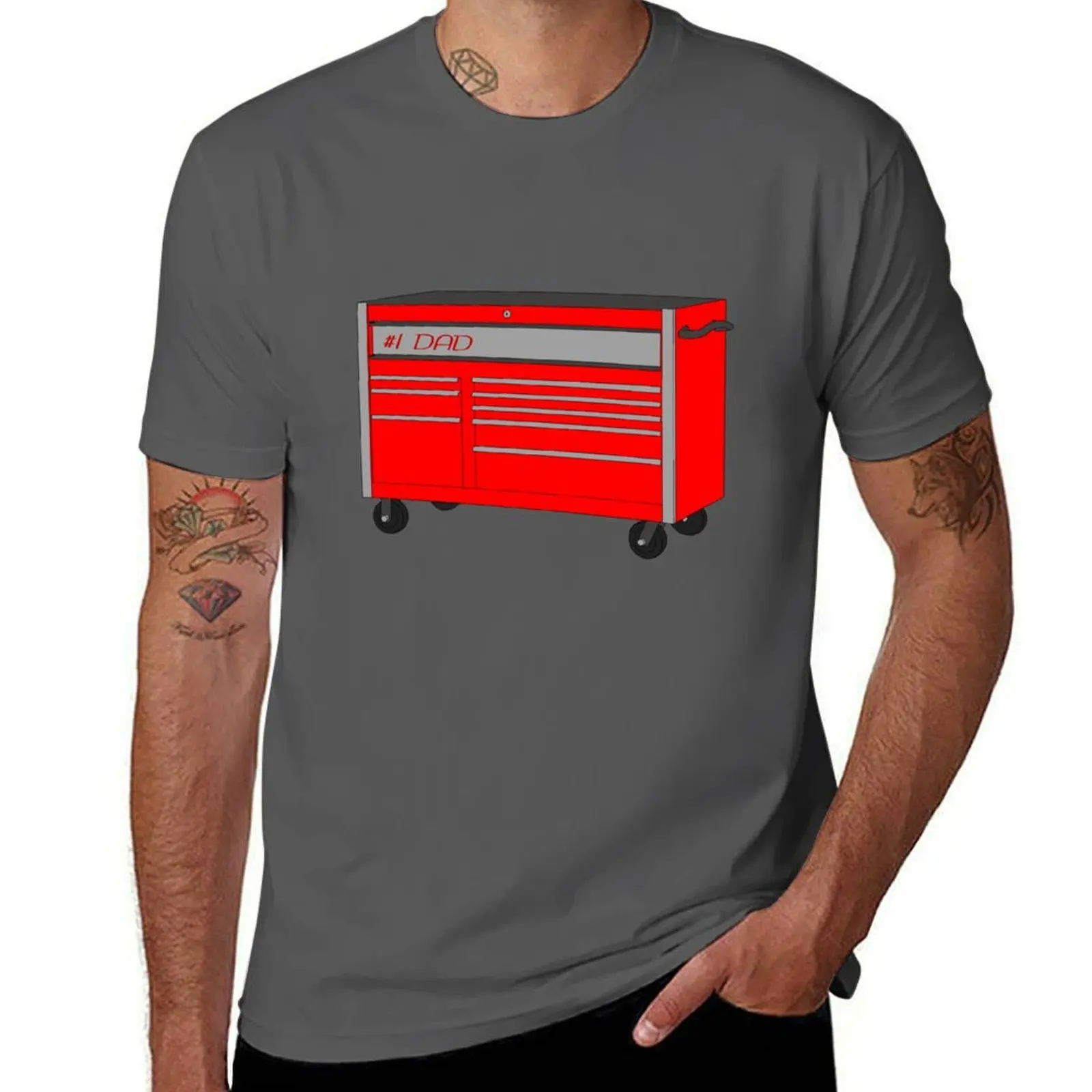 

Gray) (Red #1 Box Tool & Dad T-Shirt Big and Tall Basic Tee Shirt