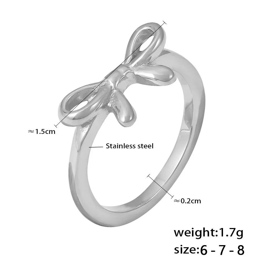 Stainless Steel Bowknot Rings Bandana-shaped Cashew Flower Rings For Engagement Waterproof Jewelry for Drop Shipping