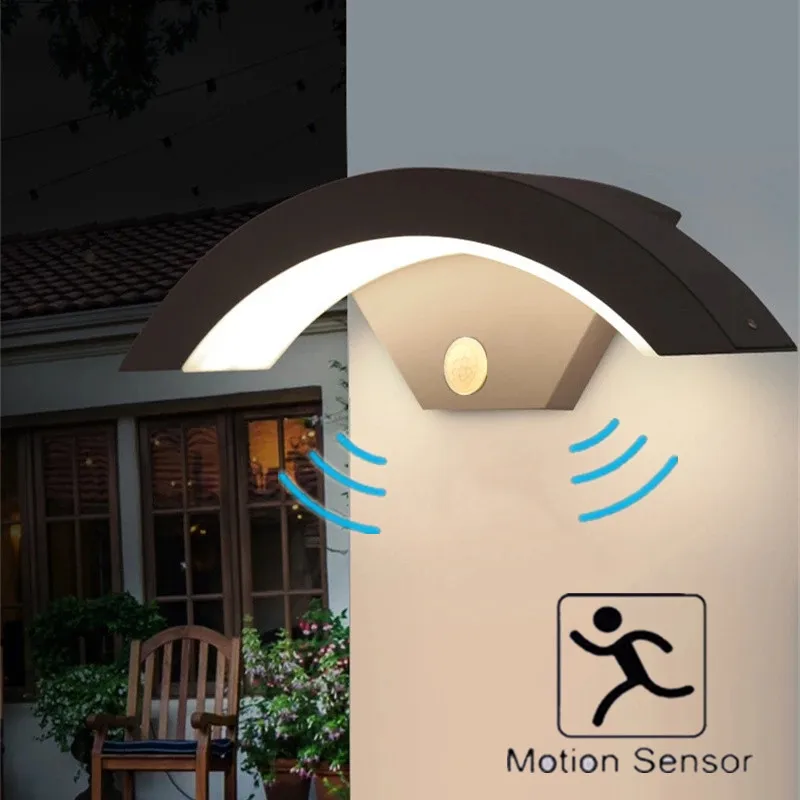

PIR Motion Sensor Aluminum LED Wall Light Outdoor Waterproof Wall Sconce Balcony Garden Courtyard Corridor Stairs Porch Light